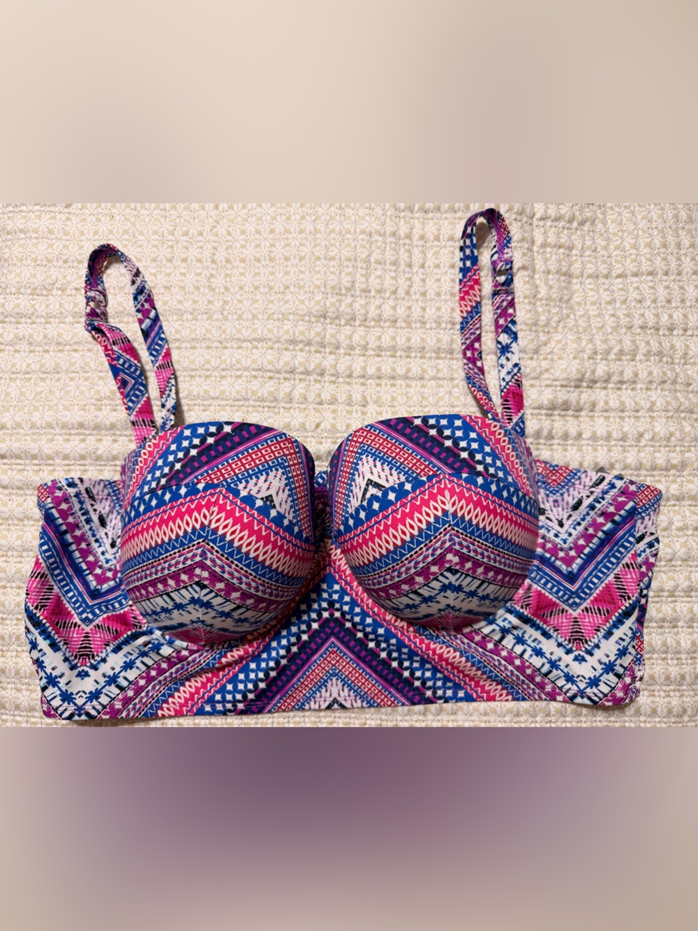Torrid Geo Print Swim Top Removable Straps